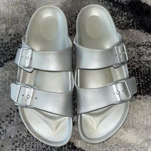 Birkenstock Silver Foam Sandals Size 10